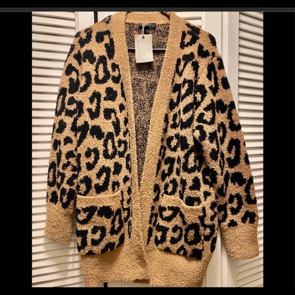 Barefoot dreams sweaters barefoot dreams leopard cardigan tanblack